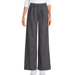 Women's Brushed Flannel Mid Rise Wide Leg Trousers