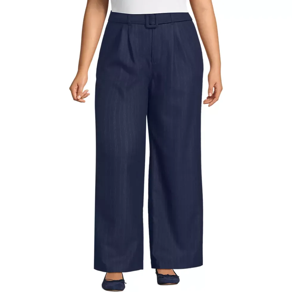 Women's Brushed Flannel Mid Rise Wide Leg Trousers