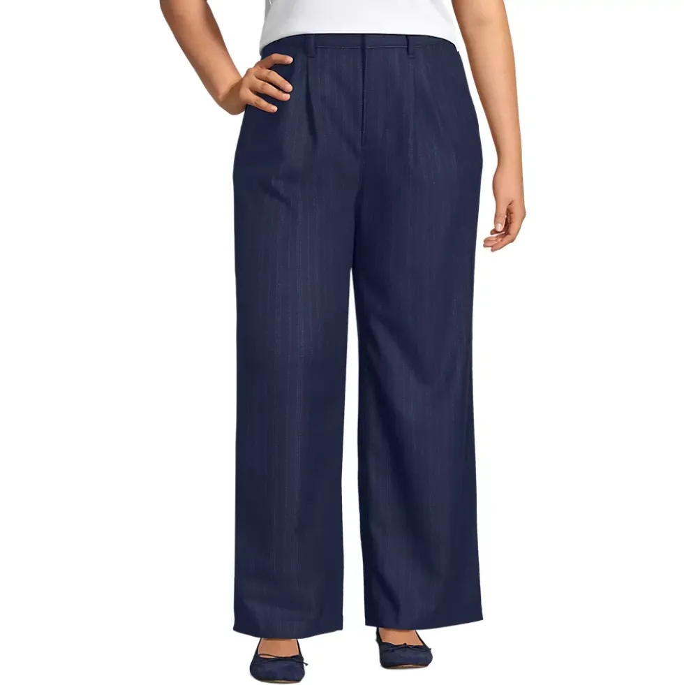 Women's Brushed Flannel Mid Rise Wide Leg Trousers
