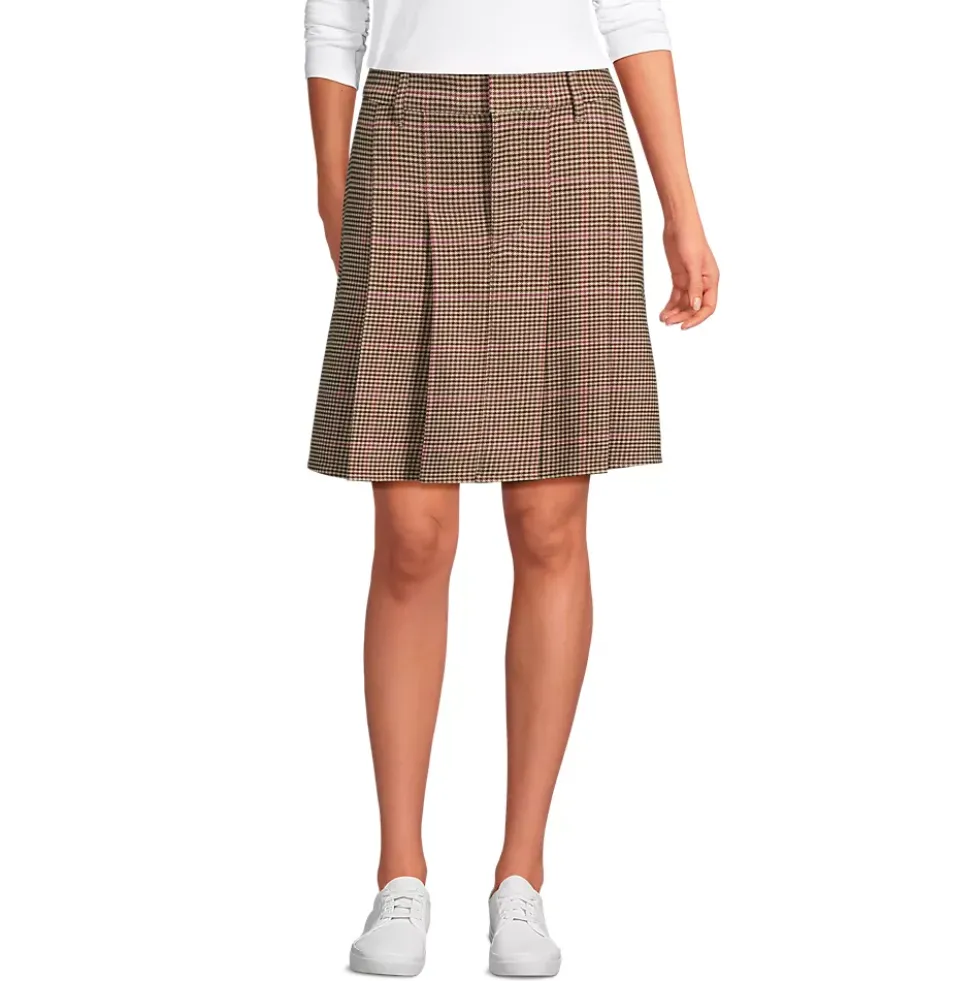 Women's Brushed Flannel Pleated Mini Skirt
