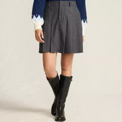 Women's Brushed Flannel Pleated Mini Skirt