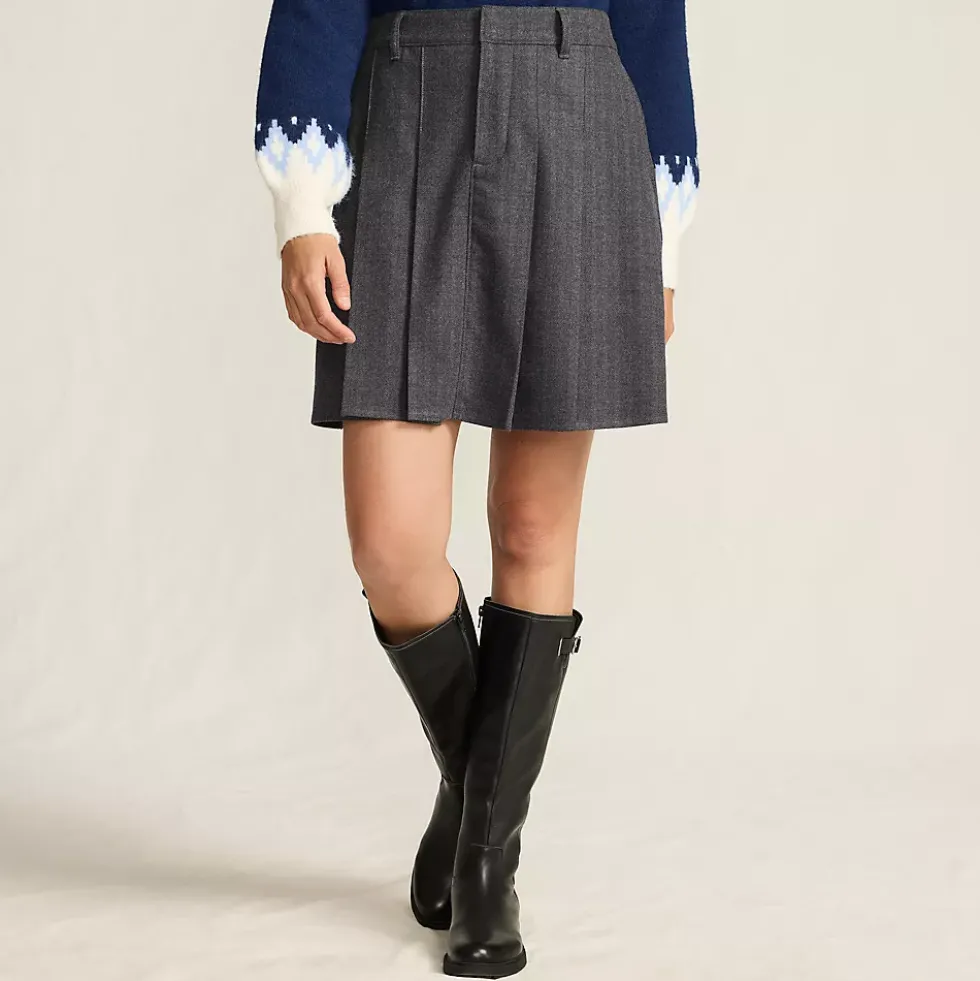 Women's Brushed Flannel Pleated Mini Skirt