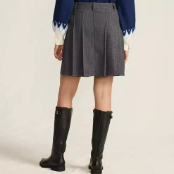 Women's Brushed Flannel Pleated Mini Skirt