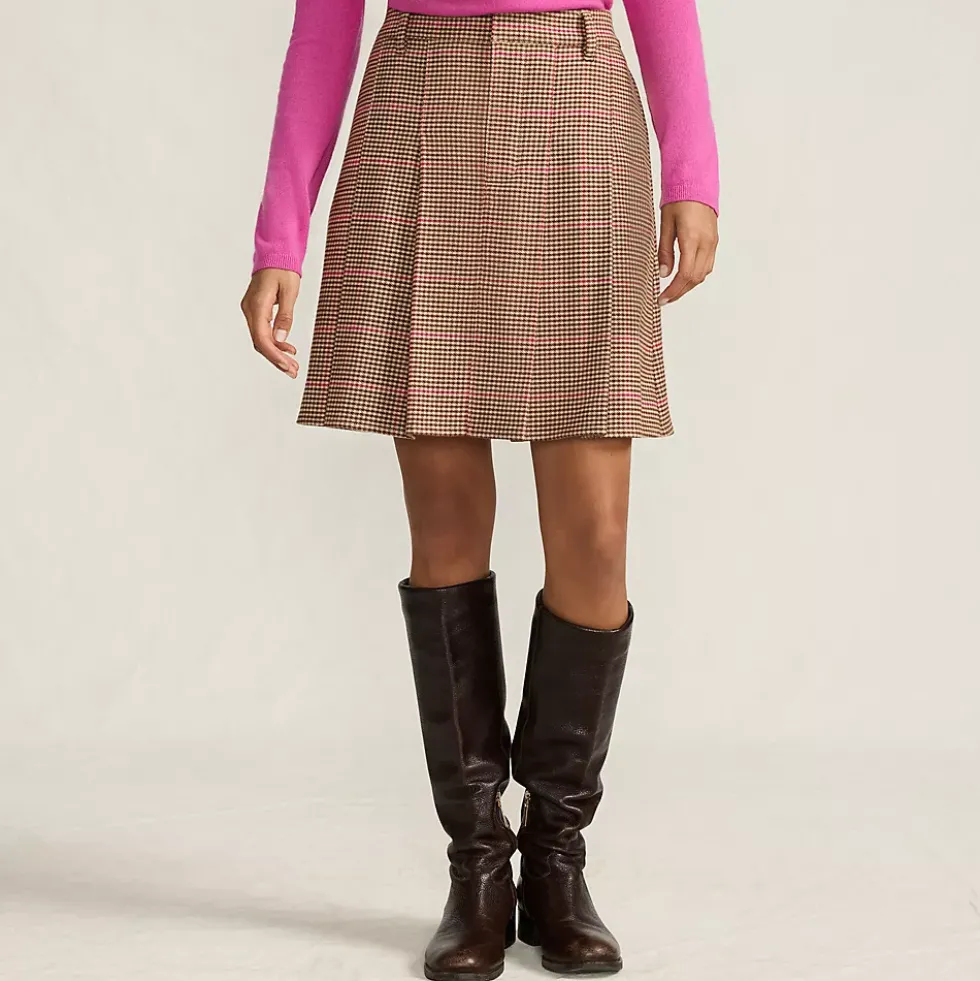 Women's Brushed Flannel Pleated Mini Skirt