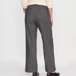 Women's Brushed Wool High Rise Pleated Wide Leg Pants