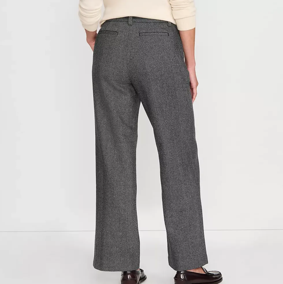 Women's Brushed Wool High Rise Pleated Wide Leg Pants
