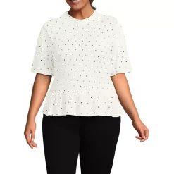 Women's Bubble Sleeve Silky Knit Smocked Mock Neck Top