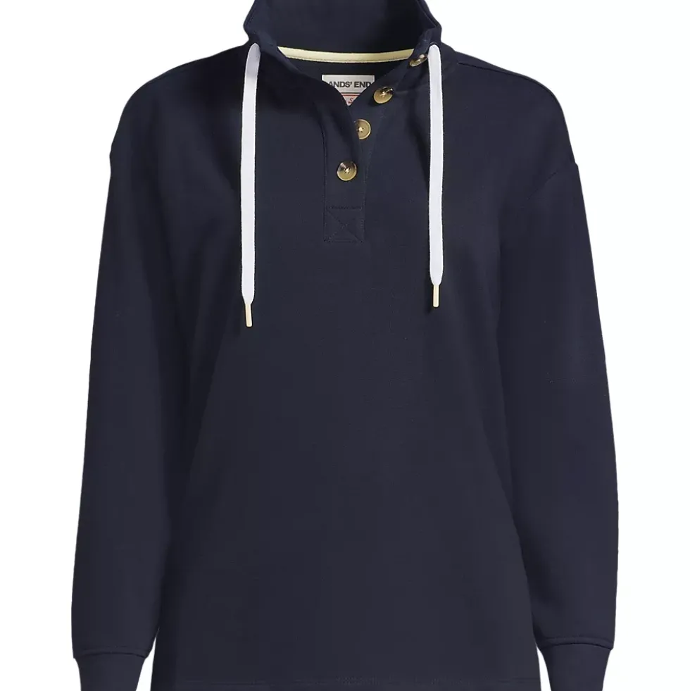 Womens Button Front Sweatshirt