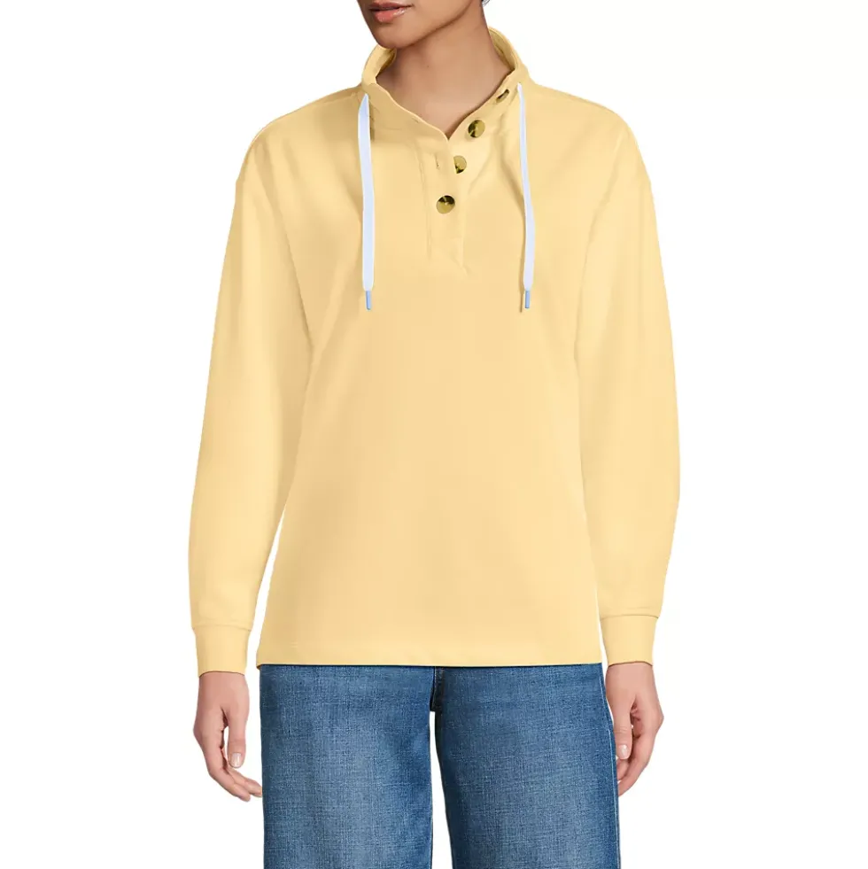 Womens Button Front Sweatshirt