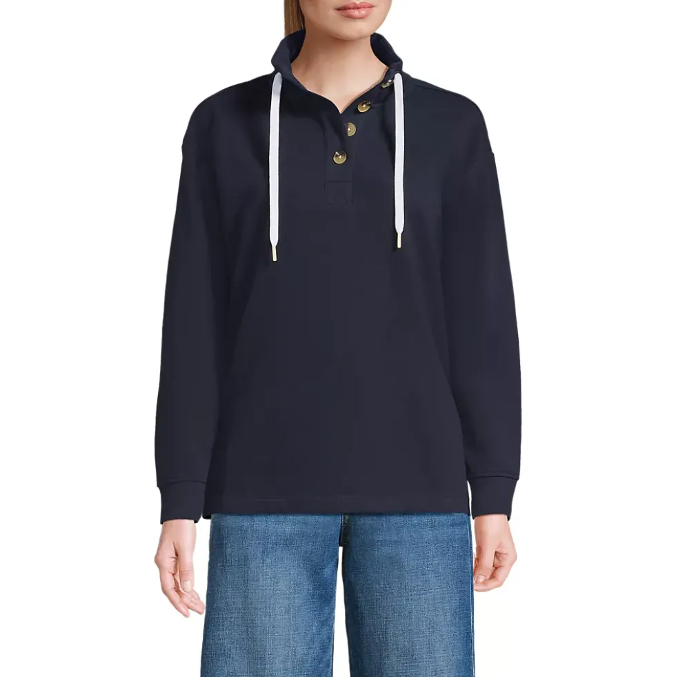 Womens Button Front Sweatshirt