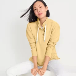 Womens Button Front Sweatshirt