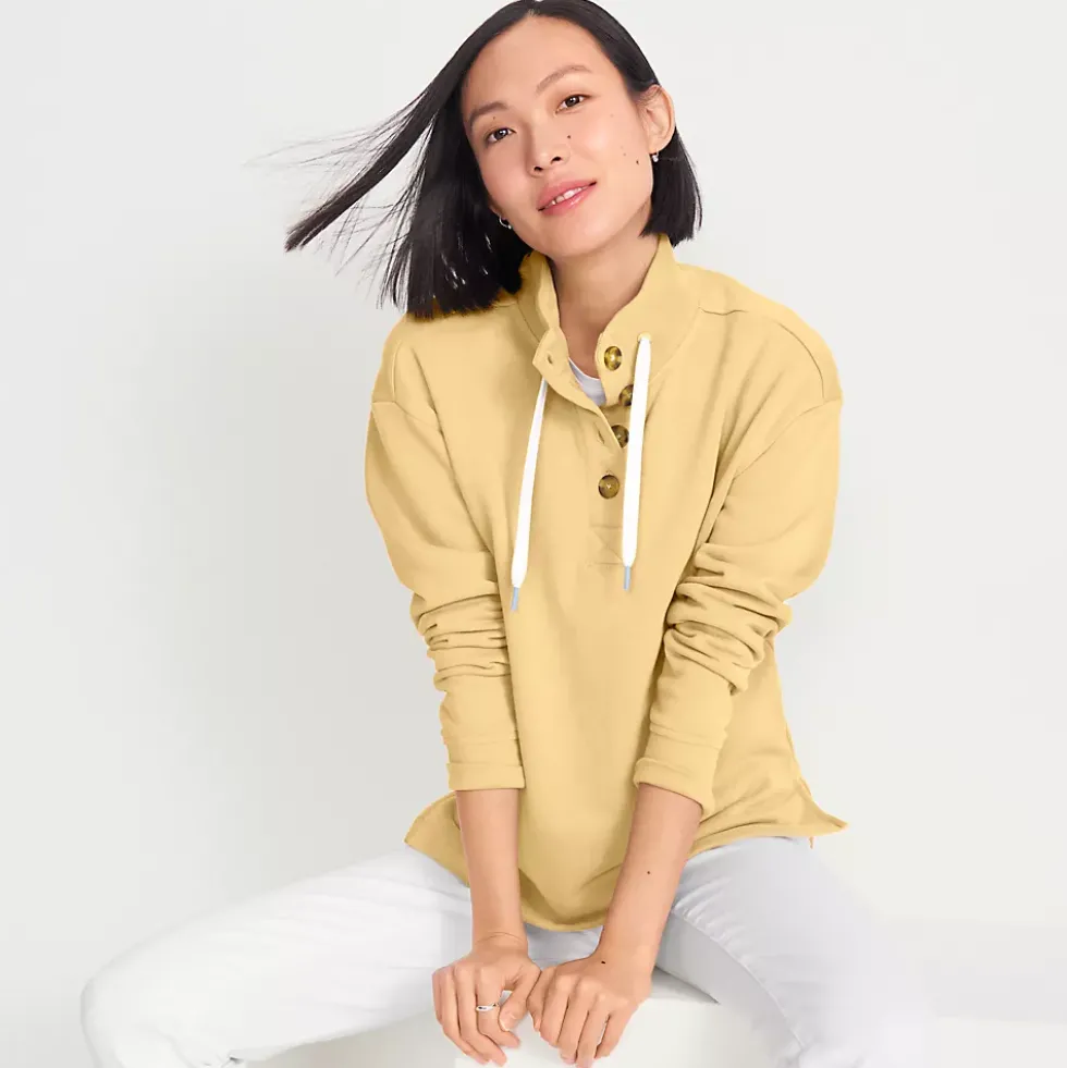 Womens Button Front Sweatshirt