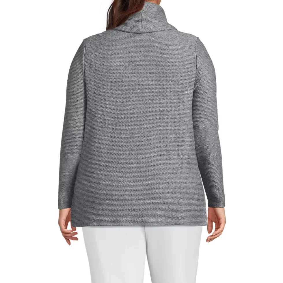 Women's Cable Ottoman Relaxed Long Sleeve Cowl Neck Top