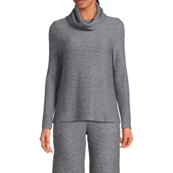 Women's Cable Ottoman Relaxed Long Sleeve Cowl Neck Top