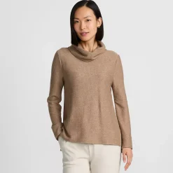 Women's Cable Ottoman Relaxed Long Sleeve Cowl Neck Top