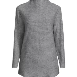 Women's Cable Ottoman Relaxed Long Sleeve Funnel Neck Tunic