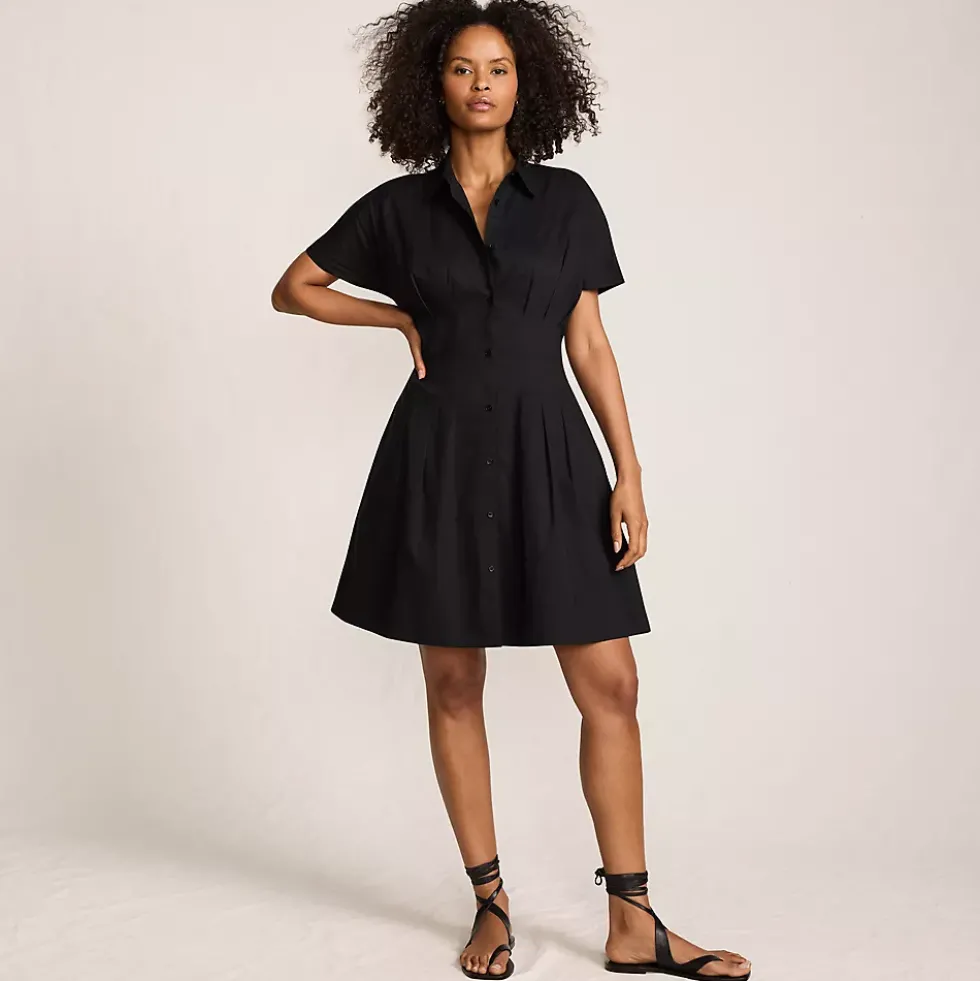 Women's Cambric Above the Knee Shirt Dress