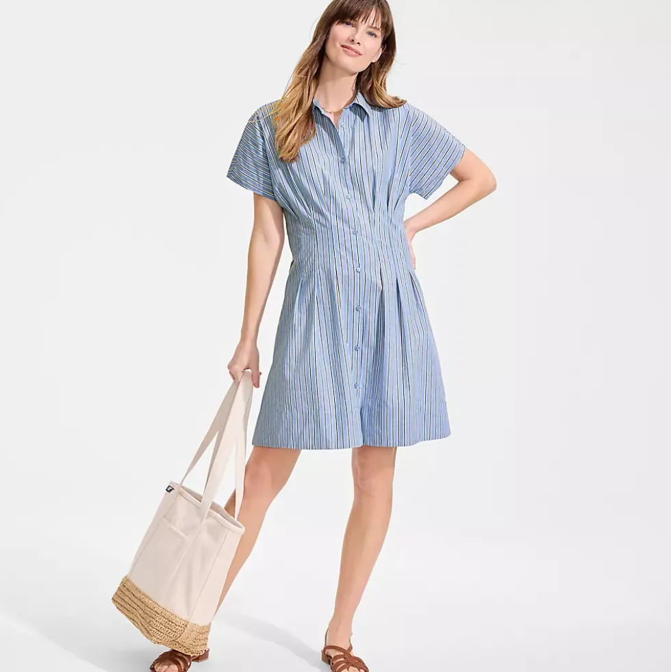 Women's Cambric Above the Knee Shirt Dress