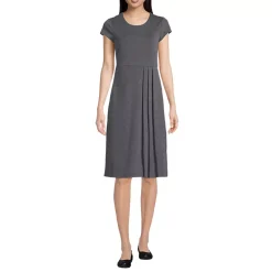 Women's Cap Sleeve Box Pleat Ponte Dress