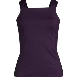 Women's Cap Sleeve High Neck Tankini Swimsuit Top