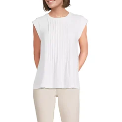 Women's Cap Sleeve Lightweight Jersey Pintuck Swing Top