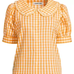 Women's Carefree Cotton Puff Sleeve Statement Collar Shirt