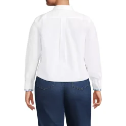 Women's Carefree Cotton Shirt with Removable Bow