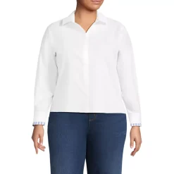 Women's Carefree Cotton Shirt with Removable Bow