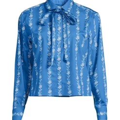 Women's Carefree Cotton Shirt with Removable Bow