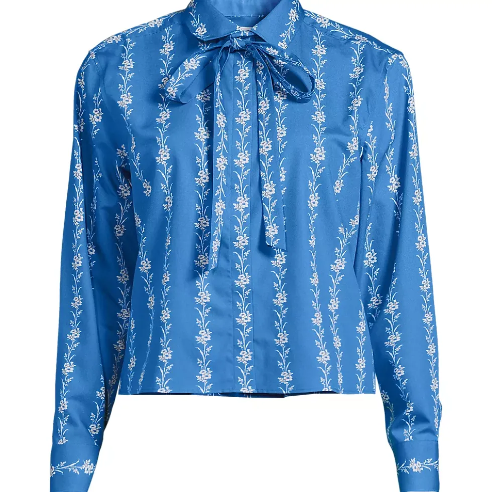 Women's Carefree Cotton Shirt with Removable Bow