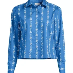 Women's Carefree Cotton Shirt with Removable Bow