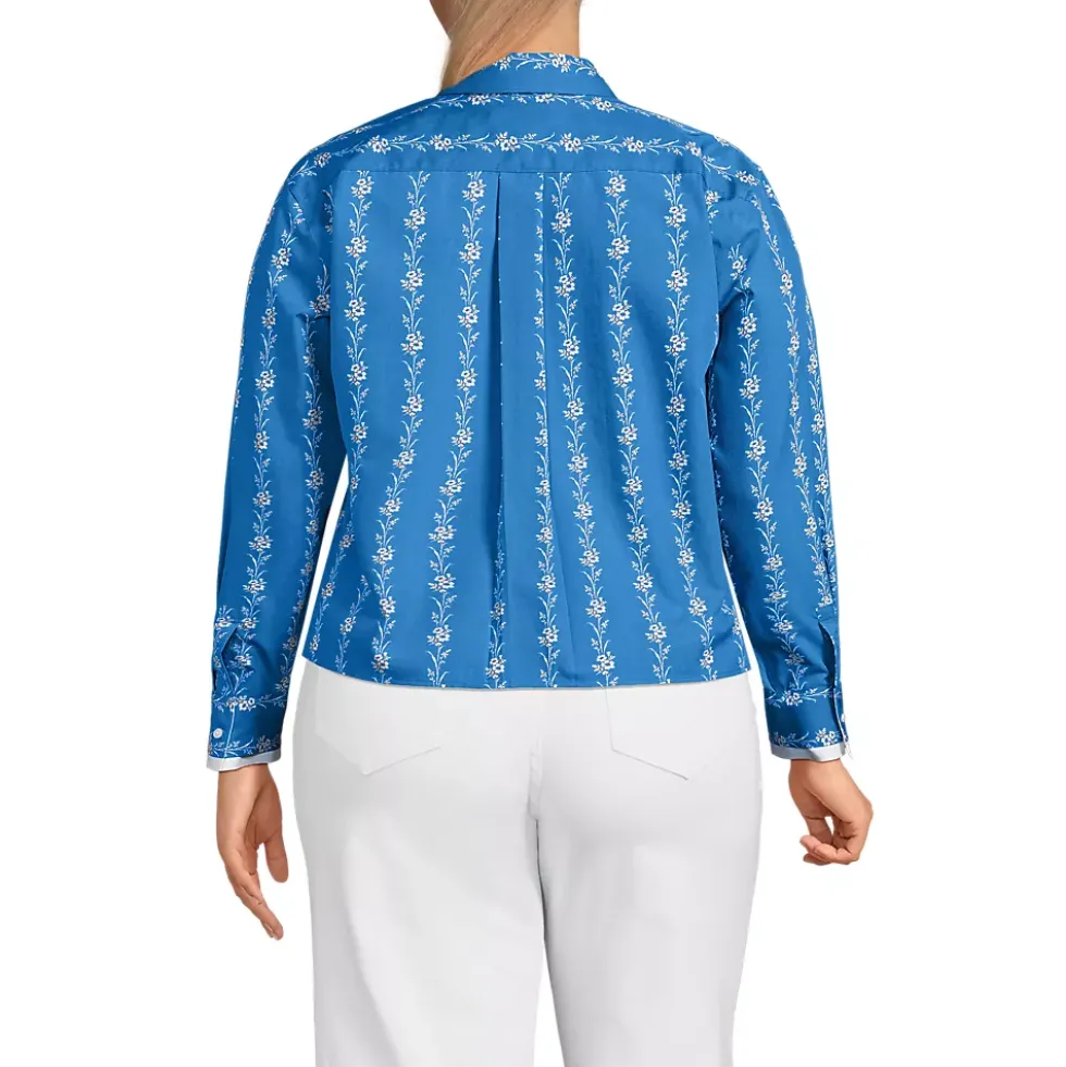 Women's Carefree Cotton Shirt with Removable Bow
