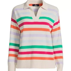 Womens Cashmere Long Sleeve Polo
