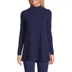 Women's Cashmere Mock Neck Swing Tunic Sweater