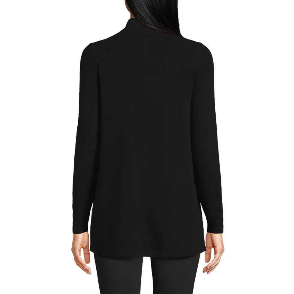 Women's Cashmere Mock Neck Swing Tunic Sweater