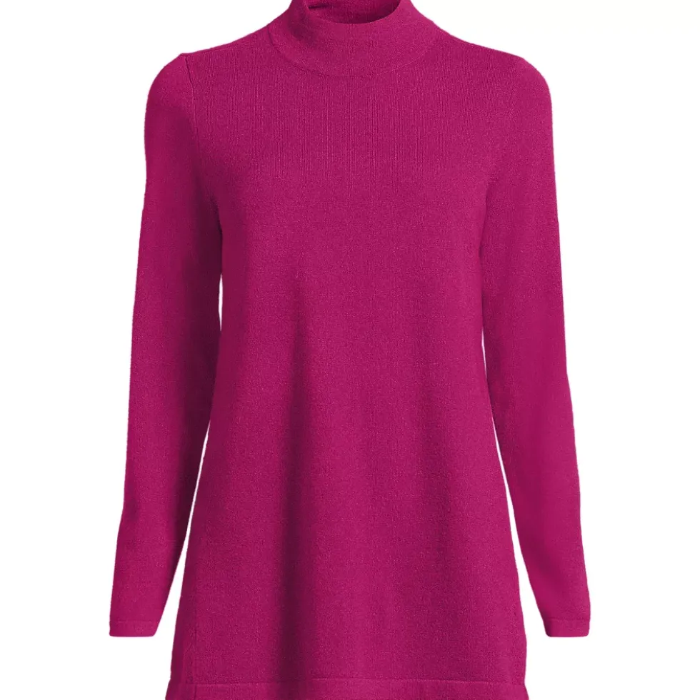 Women's Cashmere Mock Neck Swing Tunic Sweater