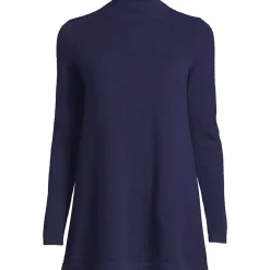 Women's Cashmere Mock Neck Swing Tunic Sweater