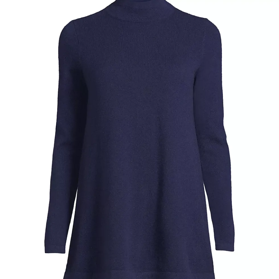 Women's Cashmere Mock Neck Swing Tunic Sweater