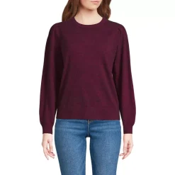 Women's Cashmere Puff Sleeve Crew Neck Sweater