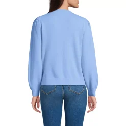 Women's Cashmere Puff Sleeve Crew Neck Sweater
