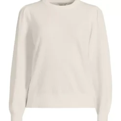 Women's Cashmere Puff Sleeve Crew Neck Sweater