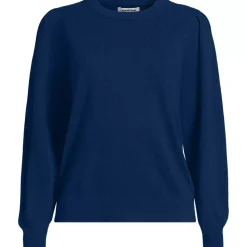 Women's Cashmere Puff Sleeve Crew Neck Sweater