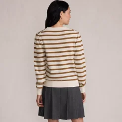 Women's Cashmere Puff Sleeve Crew Neck Sweater