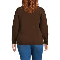 Women's Cashmere Puff Sleeve Crew Neck Sweater