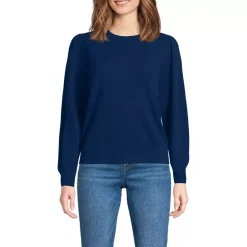 Women's Cashmere Puff Sleeve Crew Neck Sweater