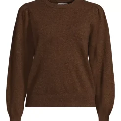 Women's Cashmere Puff Sleeve Crew Neck Sweater