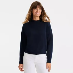 Women's CashTouch Drop Shoulder Mock Neck Sweater