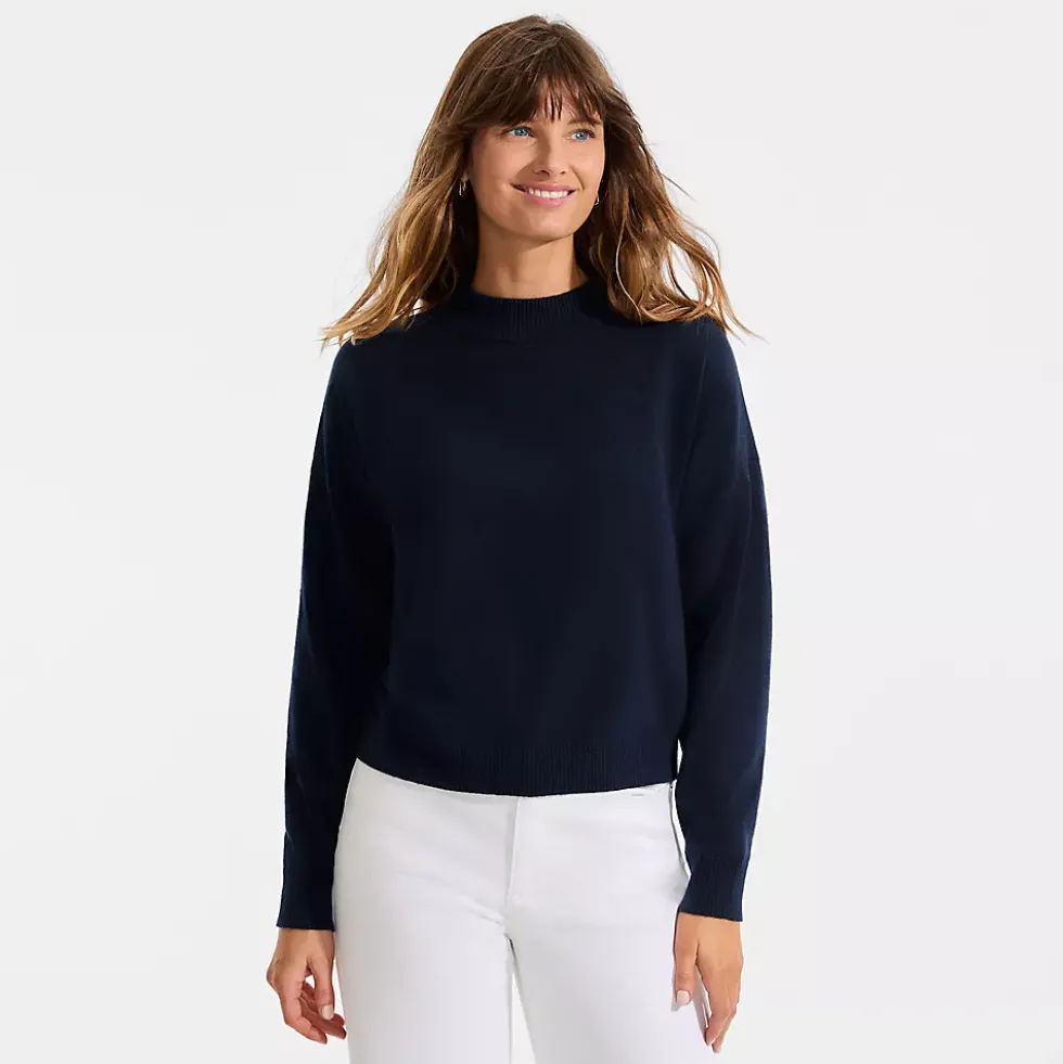 Women's CashTouch Drop Shoulder Mock Neck Sweater