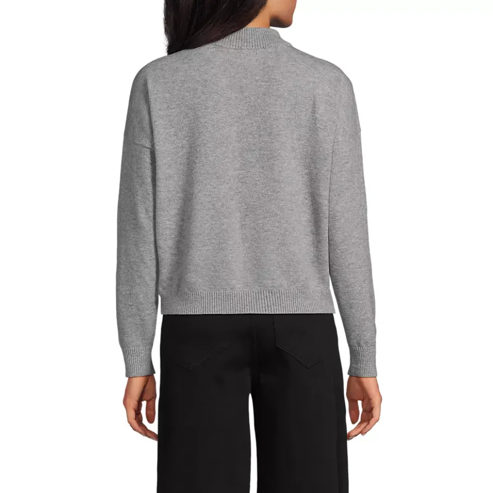 Women's CashTouch Drop Shoulder Mock Neck Sweater