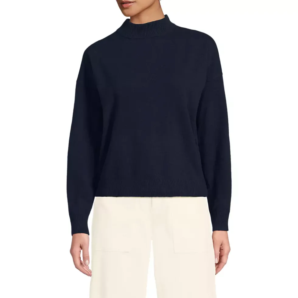 Women's CashTouch Drop Shoulder Mock Neck Sweater